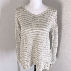 Zara Trafuluc cream and brown knitted sweater women’s size medium